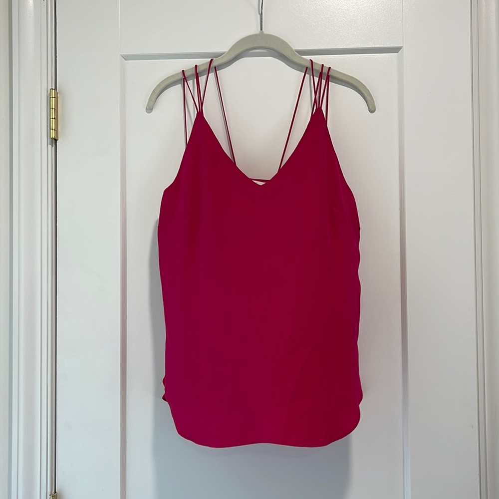 Amanda Uprichard Silk Pink Multi strap Tank